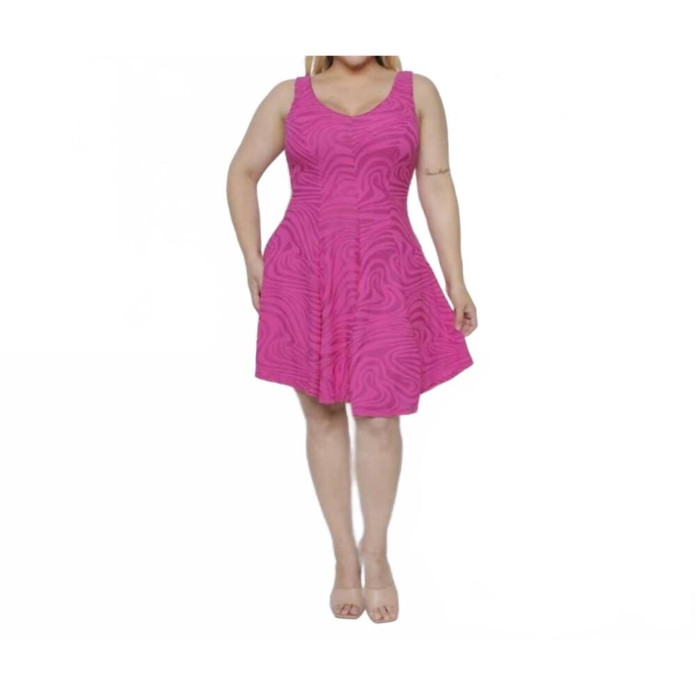 NEW CURVE MARKET callie swirl mini dress - plus in pink